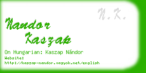 nandor kaszap business card